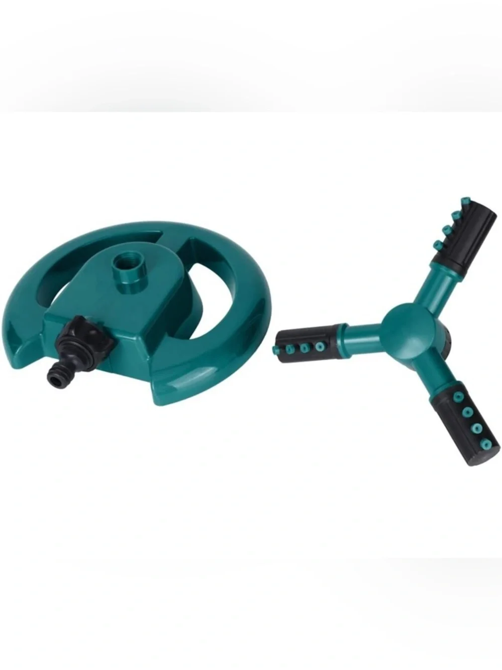 Lot of 2 360° Rotating Lawn Sprinklers 3 Arm Adjustable Garden Sprayers - Picture 9 of 13